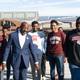 ATLANTA, GA - OCTOBER 17: Senator Raphael Warnock (D-GA) speaks with students from Morehouse College after casting his ballot on the first day of early voting on October 17, 2022 in Atlanta, Georgia. The Democratic incumbent, Warnock is running against Republican candidate Herschel Walker for the Senate seat in Georgia.